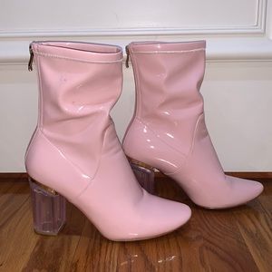 Pink Lucite Boots